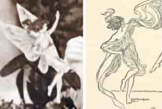 Comparison between Shepperson illustration and Cottingley Fairy Photo A